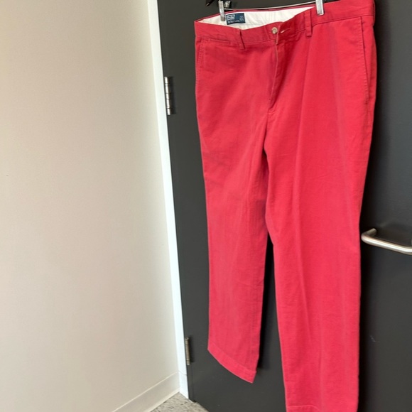 Polo Ralph Lauren NWOT 38/32 salmon m/red cotton classic khakis ultra preppy - Picture 12 of 13